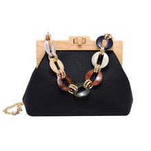 Load image into Gallery viewer, Wooden Clip Handbag with Acrylic Chain