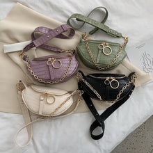 Load image into Gallery viewer, Chained Croc Crescent Crossbody
