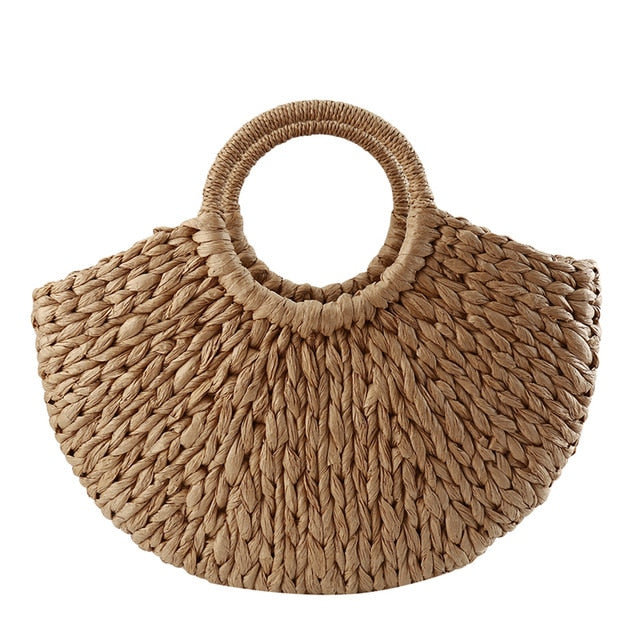 Woven Half Moon Bag