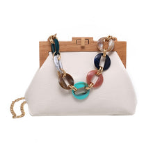 Load image into Gallery viewer, Wooden Clip Handbag with Acrylic Chain
